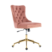 Velvet Home Office Chair- Pink