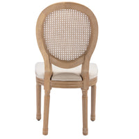 AADEN 2x Rattan Dining Chairs with Solid Wood Legs- Beige