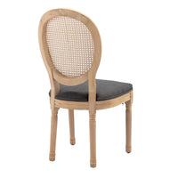 AADEN 2x Rattan Dining Chairs with Solid Wood Legs- Grey