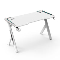 EKKIO RGB Gaming Desk Y Shape White 140cm