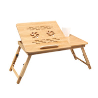 EKKIO Foldable Bamboo Laptop Bed Desk with Handles and Folding Legs EK-LD-100-BB
