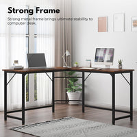 L-Shaped Corner Computer Desk with CPU Stand (Brown) EK-CD-102-LR