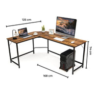 L-Shaped Corner Computer Desk with CPU Stand (Brown) EK-CD-102-LR