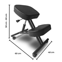 EKKIO Adjustable Ergonomic Office Kneeling Chair (Black) EK-KC-100-TH