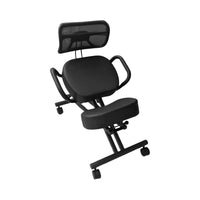 EKKIO Adjustable Ergonomic Office Kneeling Chair with Backrest (Black) EK-KC-101-TH