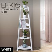 EKKIO 5 Tier Corner Ladder Shelf (White) EK-CLS-101-LR