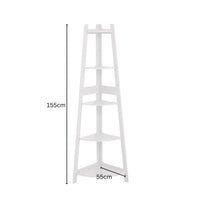 EKKIO 5 Tier Corner Ladder Shelf (White) EK-CLS-101-LR