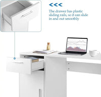 Office Computer Desk with 1 Drawer (White) EK-CD-100-LD