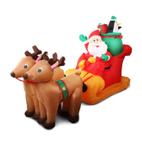 Festiss 2.2m Santa and Reindeer Christmas Inflatable with LED FS-INF-09