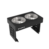 FLOOFI Elevated Raised Pet Feeder with Double Bowl (Black) FI-FD-119-SY