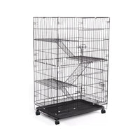 FLOOFI Three-Level Pet Rabbit Bird Cage with Hammock (Black) FI-PRBC-100-XD