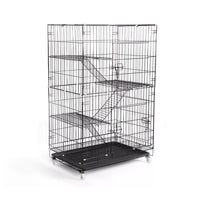 FLOOFI Four-Level Pet Rabbit Bird Cage with Hammock (Black) FI-PRBC-101-XD