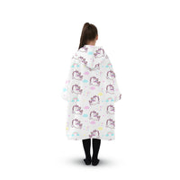 GOMINIMO Hoodie Blanket (Kids Unicorn white)