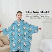 GOMINIMO Hoodie Blanket (Kids Sheep light blue )