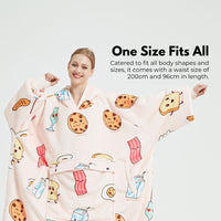 GOMINIMO Hoodie Blanket (Adult Breakfast)