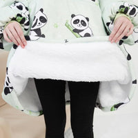 GOMINIMO Hoodie Blanket (Adult Panda Green)