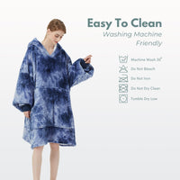 GOMINIMO Hoodie Blanket Adult Tie-Dyed Blue