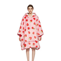 GOMINIMO Hoodie Blanket Adult Strawberry