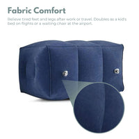 GOMINIMO Inflatable Travel Foot Rest Pillow with Adjustable Three Layers Height (Navy Blue) GO-IFRP-100-TR
