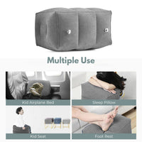 GOMINIMO Inflatable Travel Foot Rest Pillow with Adjustable Three Layers Height (Grey) GO-IFRP-101-TR
