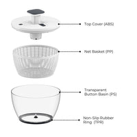 GOMINIMO Multifunctional 6L Grips Press Salad Spinner (White)