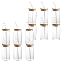 Gominimo 16Oz 12pcs Mason Jar Drinking Glass with Lid and Straw Tumbler Cup Can