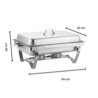 GOMINIMO 9L Chafing Dish Stainless Steel Food Buffet Warmer Pan (2x4.5L Dual Trays) GO-CDB-100-JZY