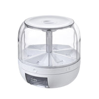 GOMINIMO 6 in 1 Rotating 360pÿ Grain Dispenser with Lid (White) GO-FD-108-LZ