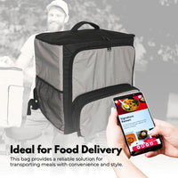 GOMINIMO 52L Insulated Food Delivery Backpack with Reflective Panels for Uber Eats (Black) GO-FDB-100-KLAD