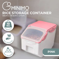 GOMINIMO Multipurpose Food Storage Container with Lids and Cup for Pet Food or Rice Grains (Pink) GO-FSC-102-JBY