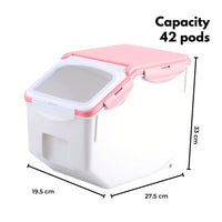 GOMINIMO Multipurpose Food Storage Container with Lids and Cup for Pet Food or Rice Grains (Pink) GO-FSC-102-JBY