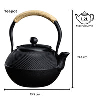 GOMINIMO 1200ML Iron Teapot with Filter and Warmer GO-IT-100-JZ