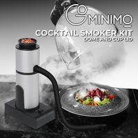 GOMINIMO Cocktail Smoker Kit with Dome and Cup Lid (Black+Silver)GO-CSK-100-YHX