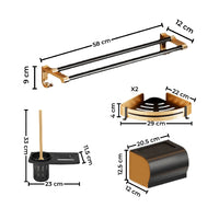 Gominimo Bathroom Wall Mount Black Gold Accessories Set (H)