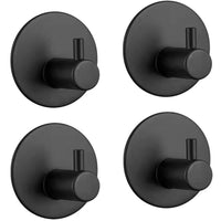 Gominimo Round Stainless Steel Wall Hook 4pcs (Black)