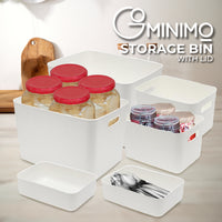 GOMINIMO 6 Pieces Plastic Storage Bins with 4 Lids (Beige)GO-SBI-100-CYP