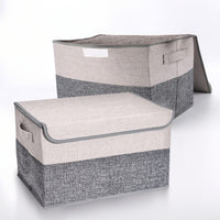 GOMINIMO 2 Pack 29L Foldable Storage Organizers (Gray + Beige) GO-FSCR-102-XHE