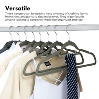 GOMINIMO 30 Pack of Non-Slip Velvet Suit Hangers with Tie Organisers