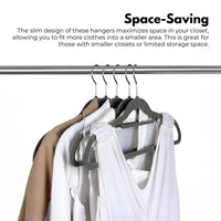 GOMINIMO 30 Pack of Non-Slip Velvet Suit Hangers with Tie Organisers