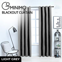 GOMINIMO Blackout Window Curtains for Thermal Insulated Room (Set of 2, W132cm x D160cm, Light Grey) GO-CNB-101-MM