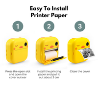 GOMINIMO Instant Print Camera for Kids with Print Paper and 32GB TF Card (Chick)