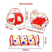 GOMINIMO 3 in 1 Mix Colour Dot Style Kids Play Tent GO-KT-114-LK