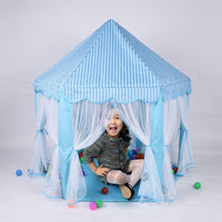 GOMINIMO Kids Hexagonal Tent with LED Lights (Blue)