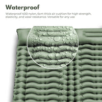 KILIROO Double Inflatable Camping Sleeping Pad with Pillow (Army Green) KR-ISP-102-HZ