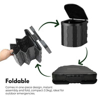 KILIROO Portable Foldable Potty With Lid (Black) KR-FT-100-SH