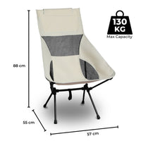 KILIROO Camping Folding Chair with Storage Bag (Beige) KR-FC-104-RJ