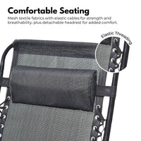 KILIROO Folding Reclining Camping Chair With Breathable Mesh (Black) KR-FC-105-QL