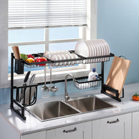 Dish Drying Rack Over Sinks Adjustable 85-100cm (Black) GO-DDR-100-JD