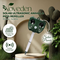 NOVEDEN Solar Ultrasonic Animal and Pets Repeller(Green)NE-BRF-102-SJZ