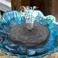 NOVEDEN 16cm 1.5W Solar Fountain Water Pump for Bird Bath (Black)